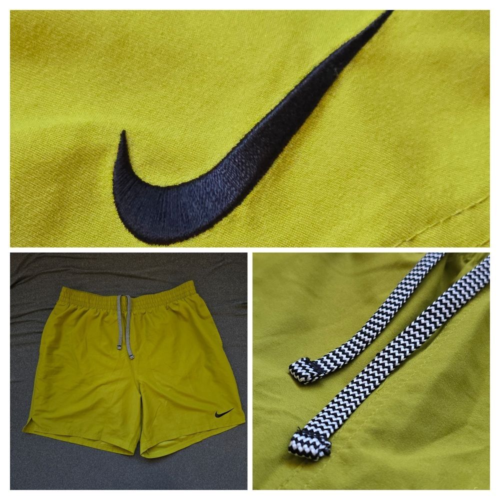 Nike Swim Essentials Brief-Lined Shorts Men's Size XL Green Logo Embroidered